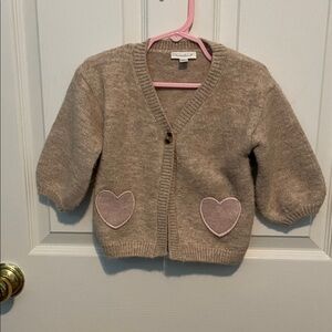 Cozy Beige Cardigan with Heart Pockets